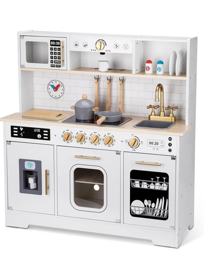 TOOKY TOY TOOK TOY Kids Play Kitchen Set, Kitchen Set for Toddlers with Plenty of Play Features, Sink, Oven, Stove, Dishwasher, Coffee Maker, Ice Maker and Microwave, Play Kitchen Sets for Kids Ages 4-8 - Image 1